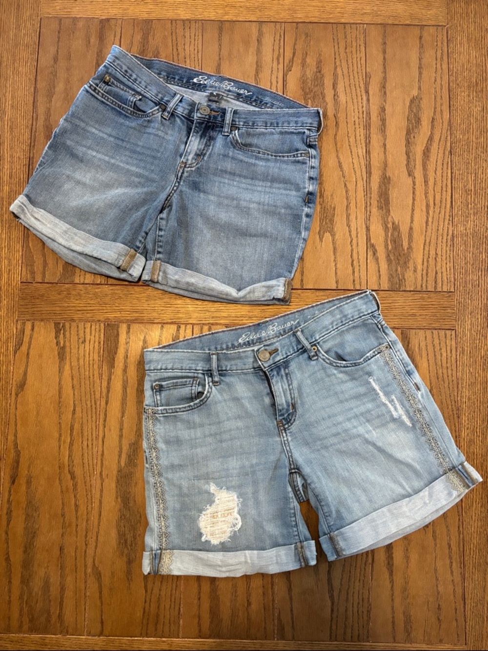 EDDIE BAUER Boyfriend Denim Jean Shorts Bundle Sz 2